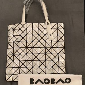 Issey Miyake BaoBao Metallic Silver Large Tote New